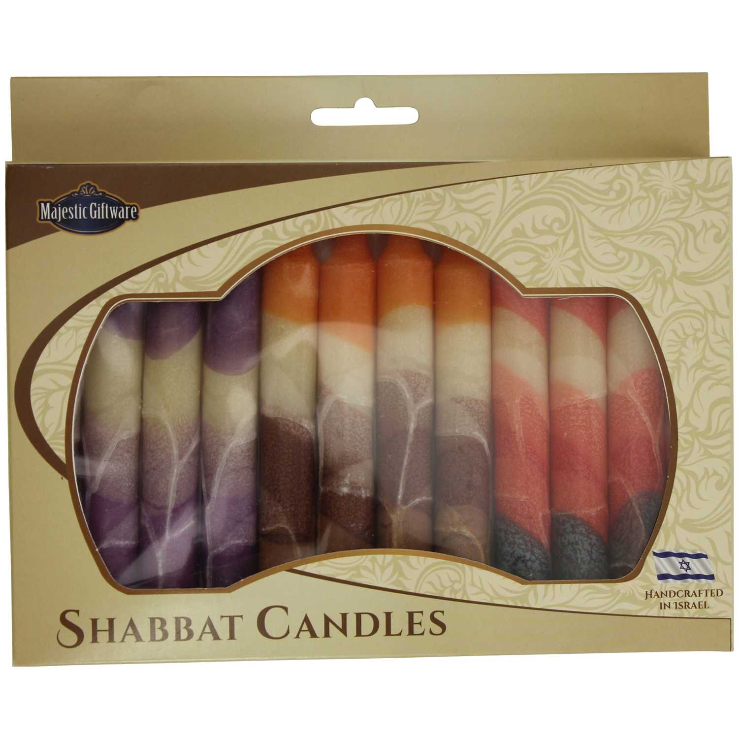 Cream Mixed Shabbat Candle 12 Pack By Safed Candles
