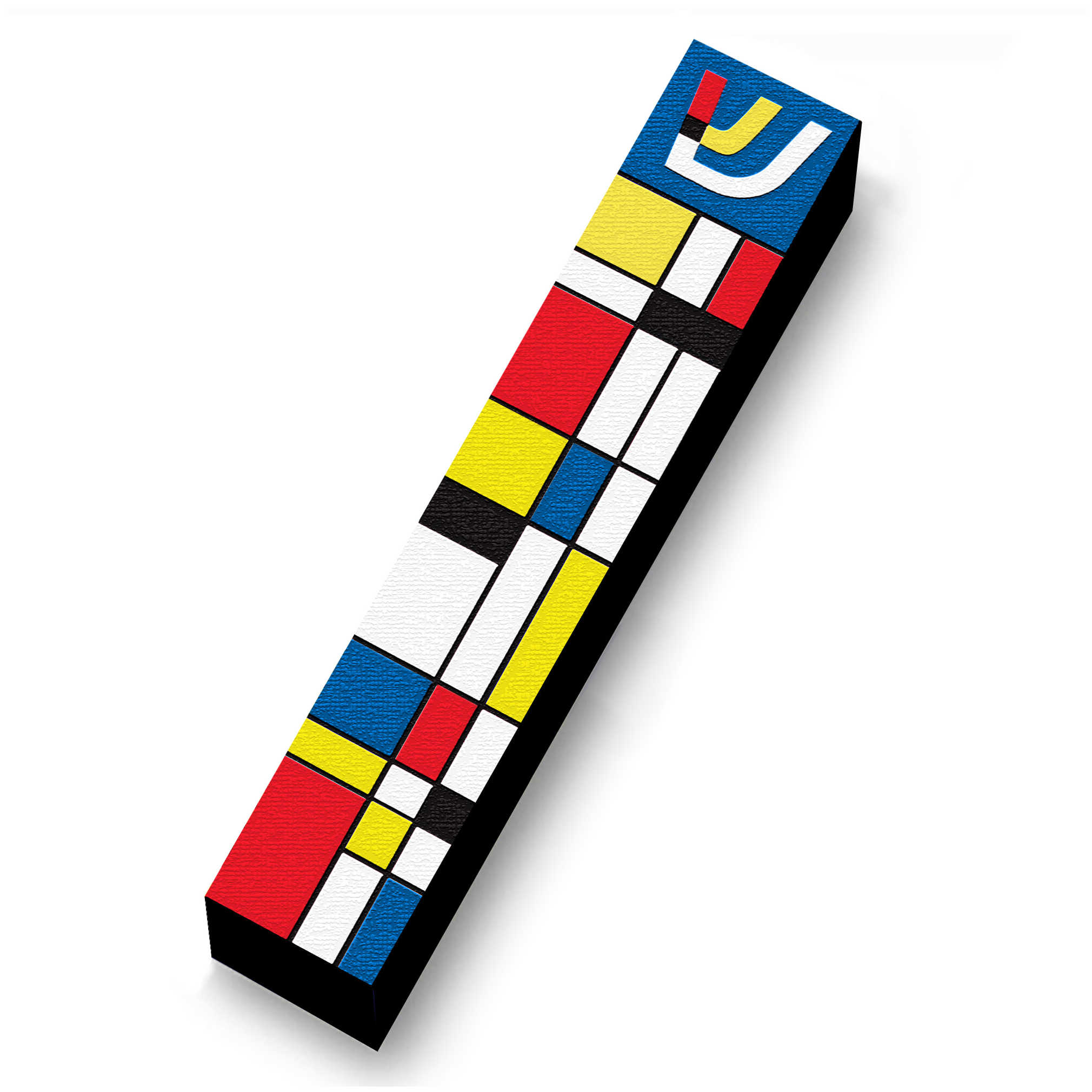 Mondian Wood Mezuzah Case