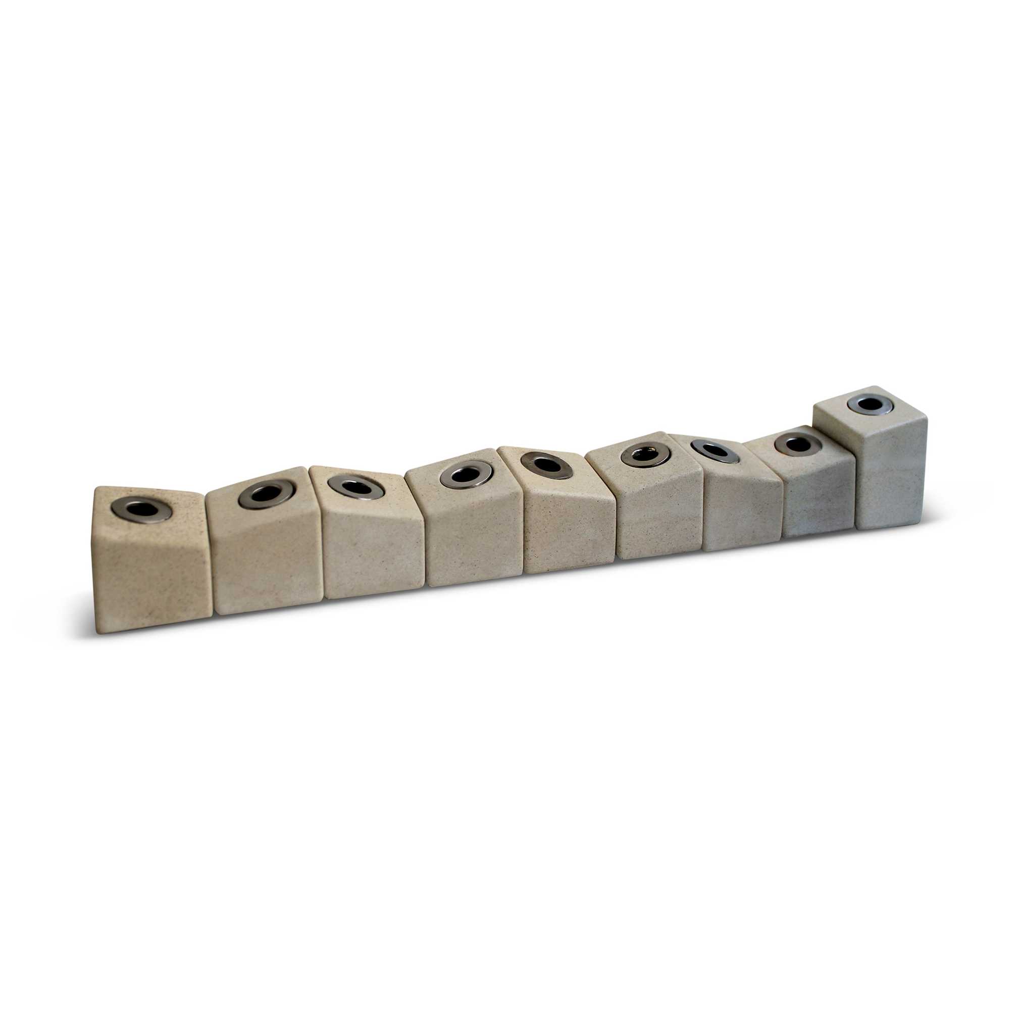 White Movable Menorah By Cemment -Perfect For Hanukkah