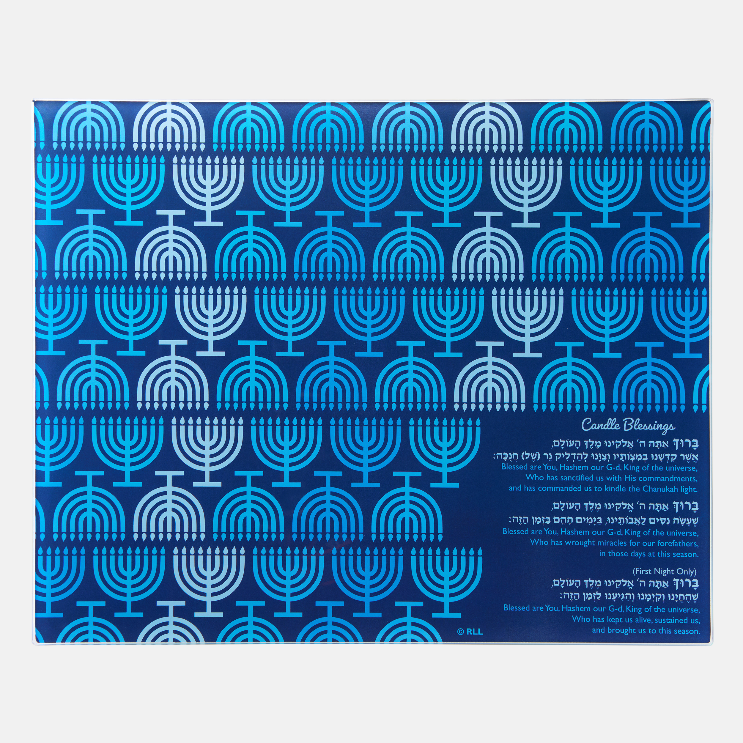 MENORAH DRIP TRAY,"MANY MENORAHS",TEMPERED GLASS,X-LG,15x12,CLRBX