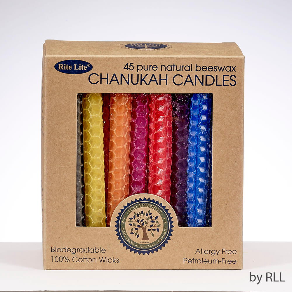 Festive Beeswax Chanukah Candles -Perfect For Hanukkah