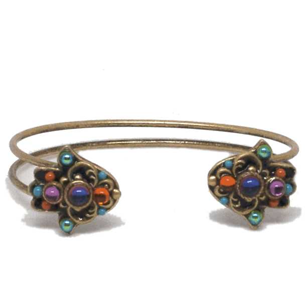 Multibright Double Hamsa Cuff Bracelet