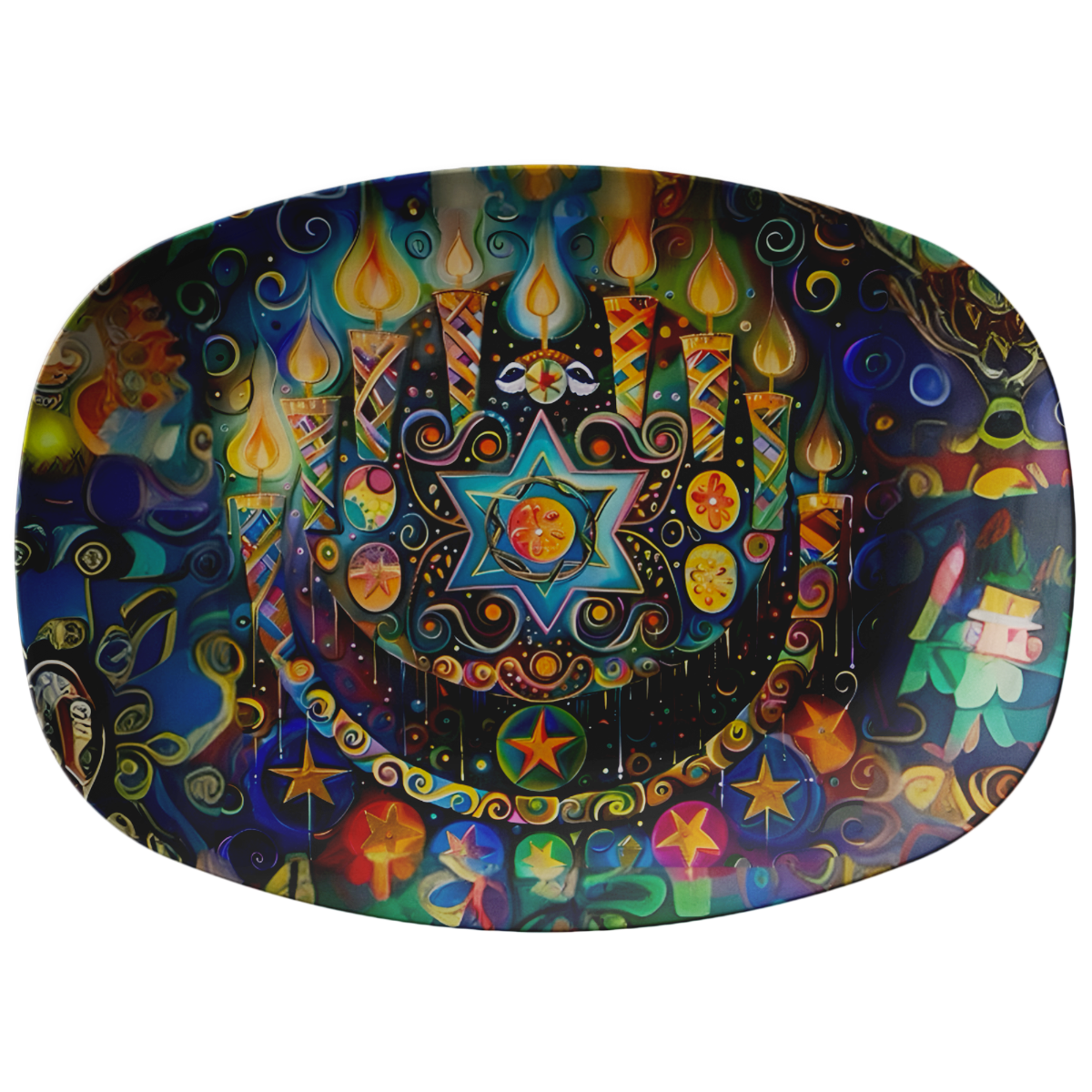 Mystical Hamsa Hanukkah Serving Tray