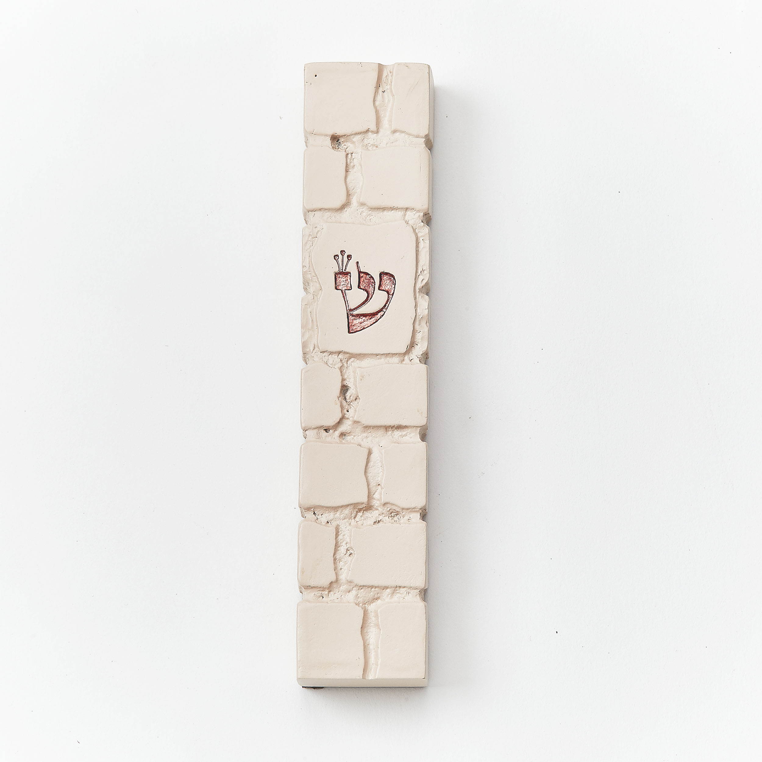 MEZUZAH, "KOTEL", RESIN, COPPER ACCENTS, 5.25"H, GIFT BOX