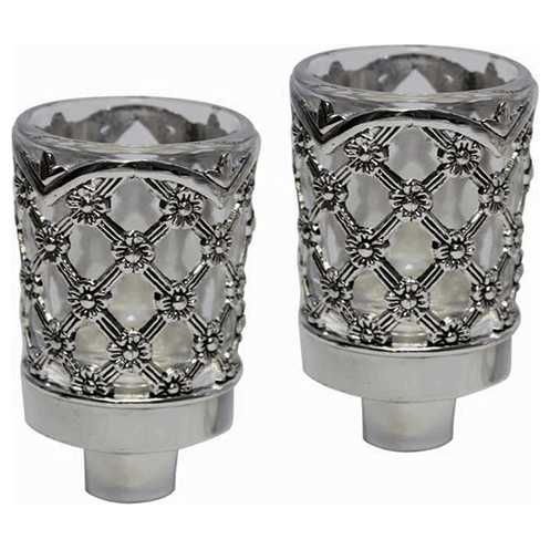 Neronim Daisy Glass Candle Holders - Perfect For Any Jewish Holiday