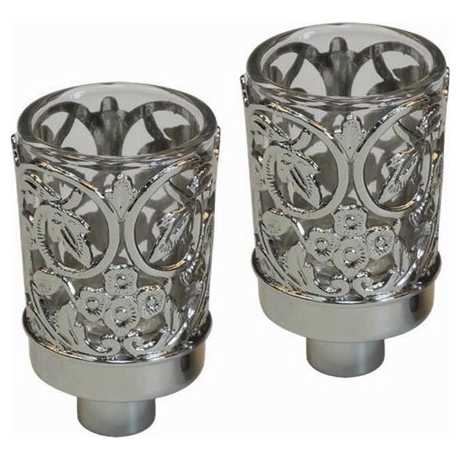 Neronim Floral Glass Candle Holders