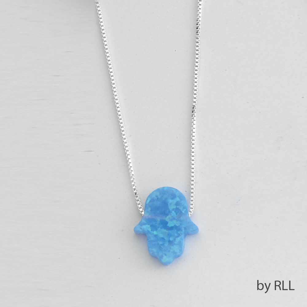 Sky Blue Opal  Star Of David Pendant