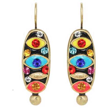Oval Multi-Eye Wireback Earrings