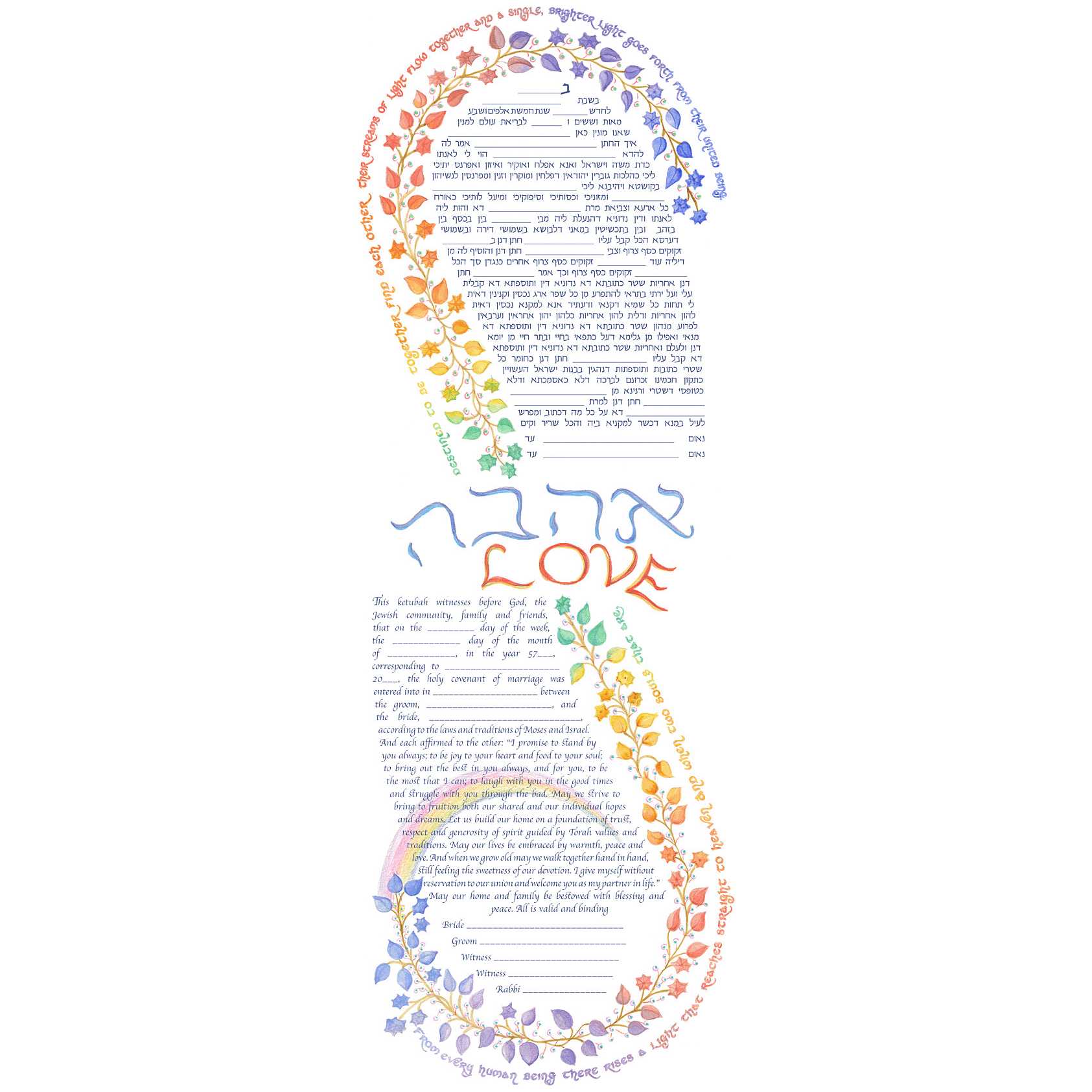 Over The Rainbow Ketubah