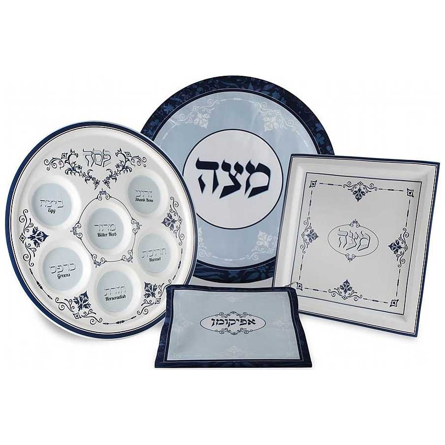 Passover Ceramic And Silk Seder Set -Perfect For Passover