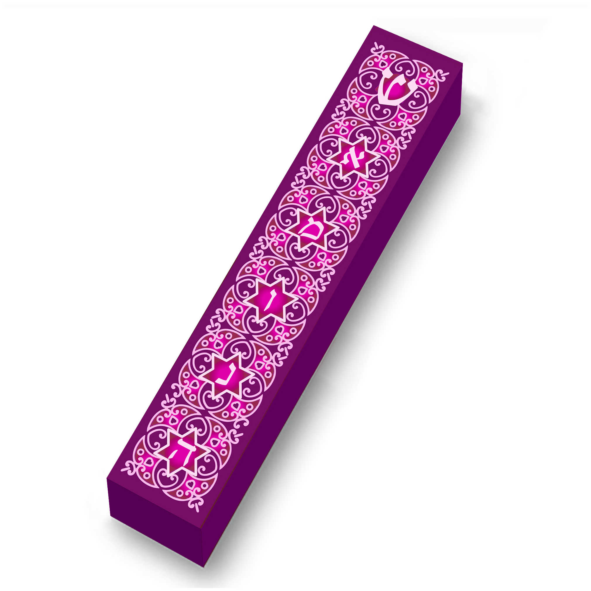 Pink Emuna Wood Mezuzah Case