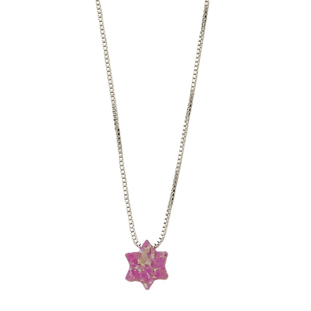 Pink Opal  Star Of David Pendant