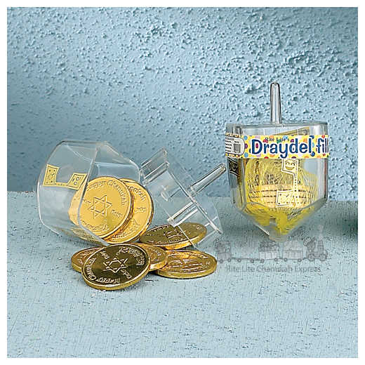 Plastic Dreidel Filled With Chanukah Gelt -Perfect For Hanukkah
