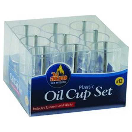 Plastic Menorah Oil Cup Set - Medium -Perfect For Hanukkah