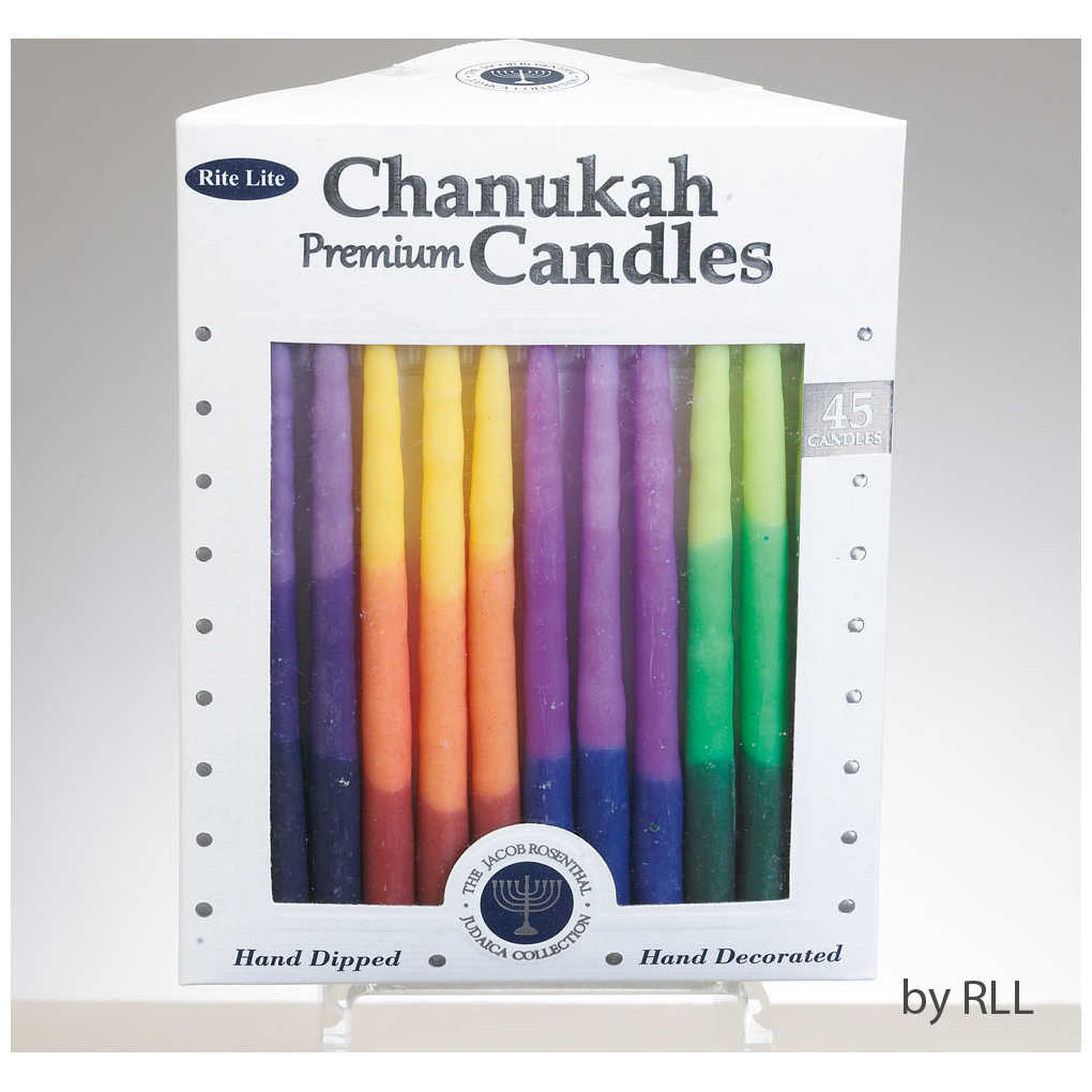 Premium Chanukah Candles - Tri-Color -Perfect For Hanukkah