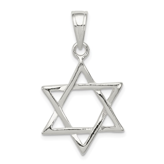 Sterling Silver High Polish Star Of David Pendant