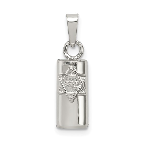 Sterling Silver Symbolic Mezuzah Pendant
