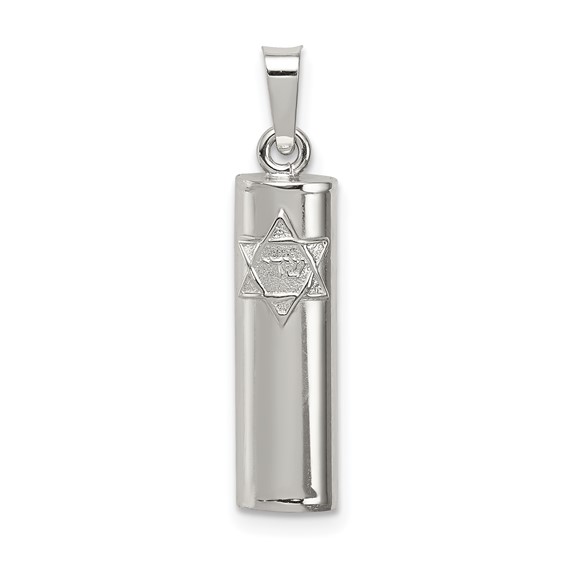 Sterling Silver Symbolic Mezuzah Pendant