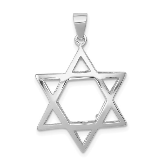 Sterling Silver Curved Star Of David Pendant