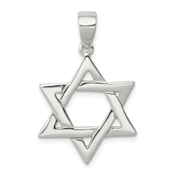 Sterling Silver Polished Star Of David Pendant
