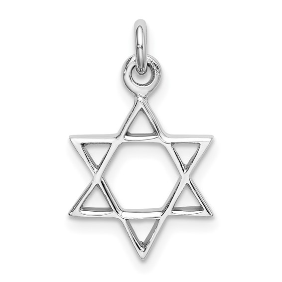 Sterling Silver Rhodium-Plated Star Of David Pendant