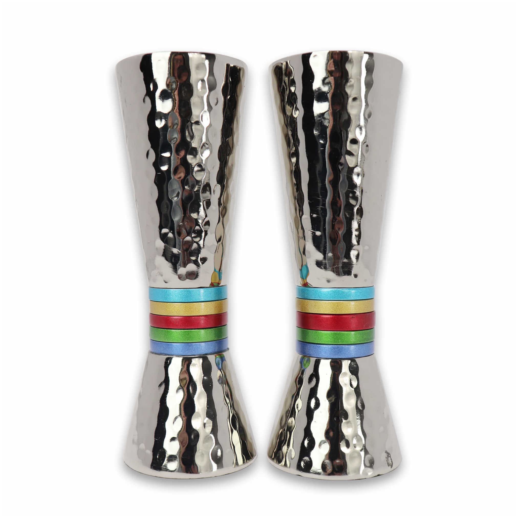 Rainbow Hammered Candlesticks