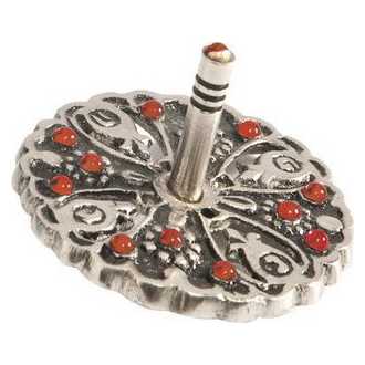 Red And Silver Aluminum Dreidel -Perfect For Hanukkah