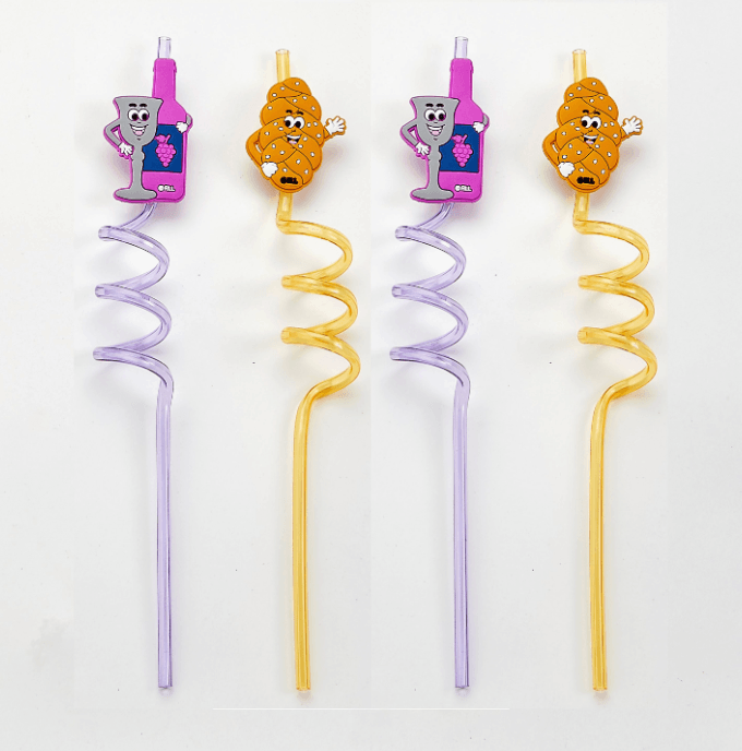 Set of 4 Shabbat Fun Straws
