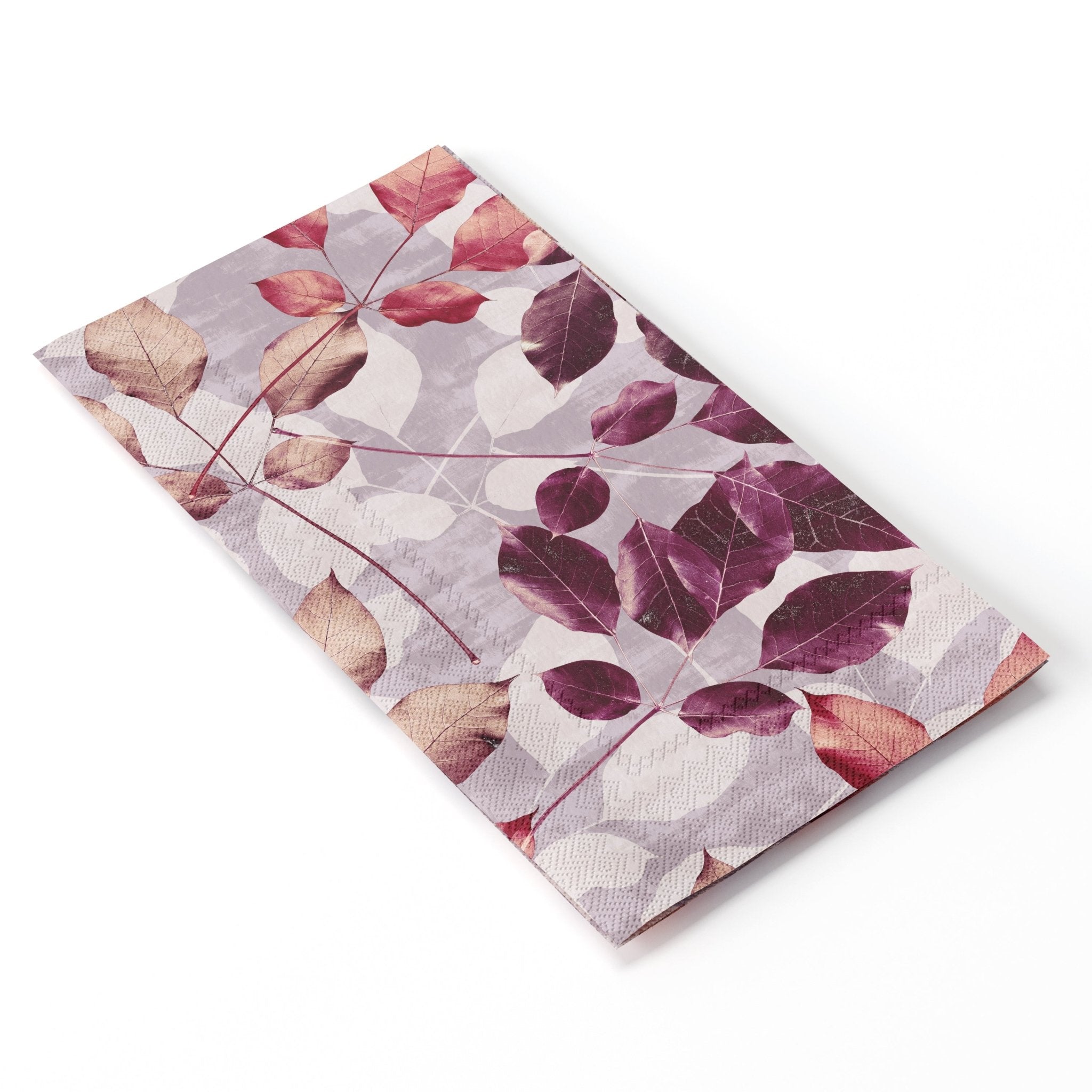 Rose Gold Leaf Print Dinner Napkins | 100 Count