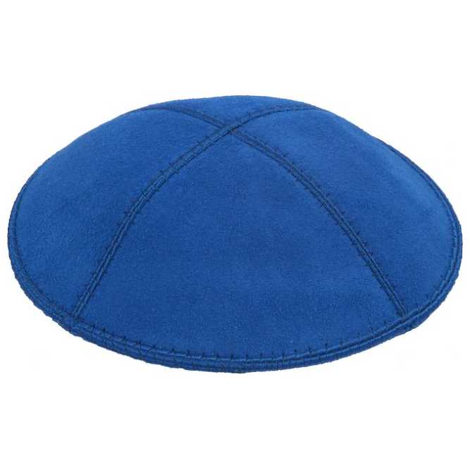 Royal Blue Suede Kippah