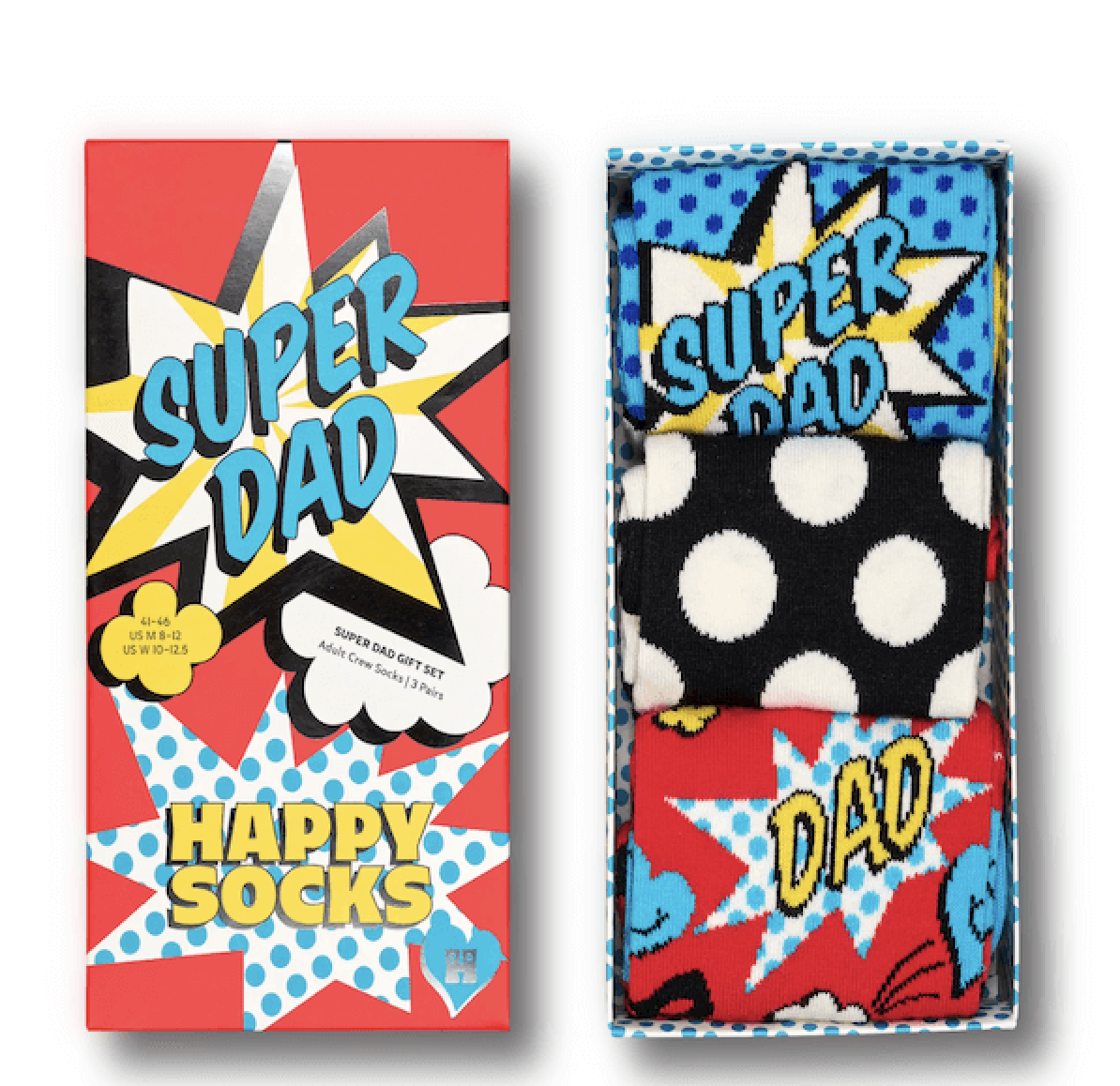 Happy Socks 3-Pack Super Dad Socks Gift Set