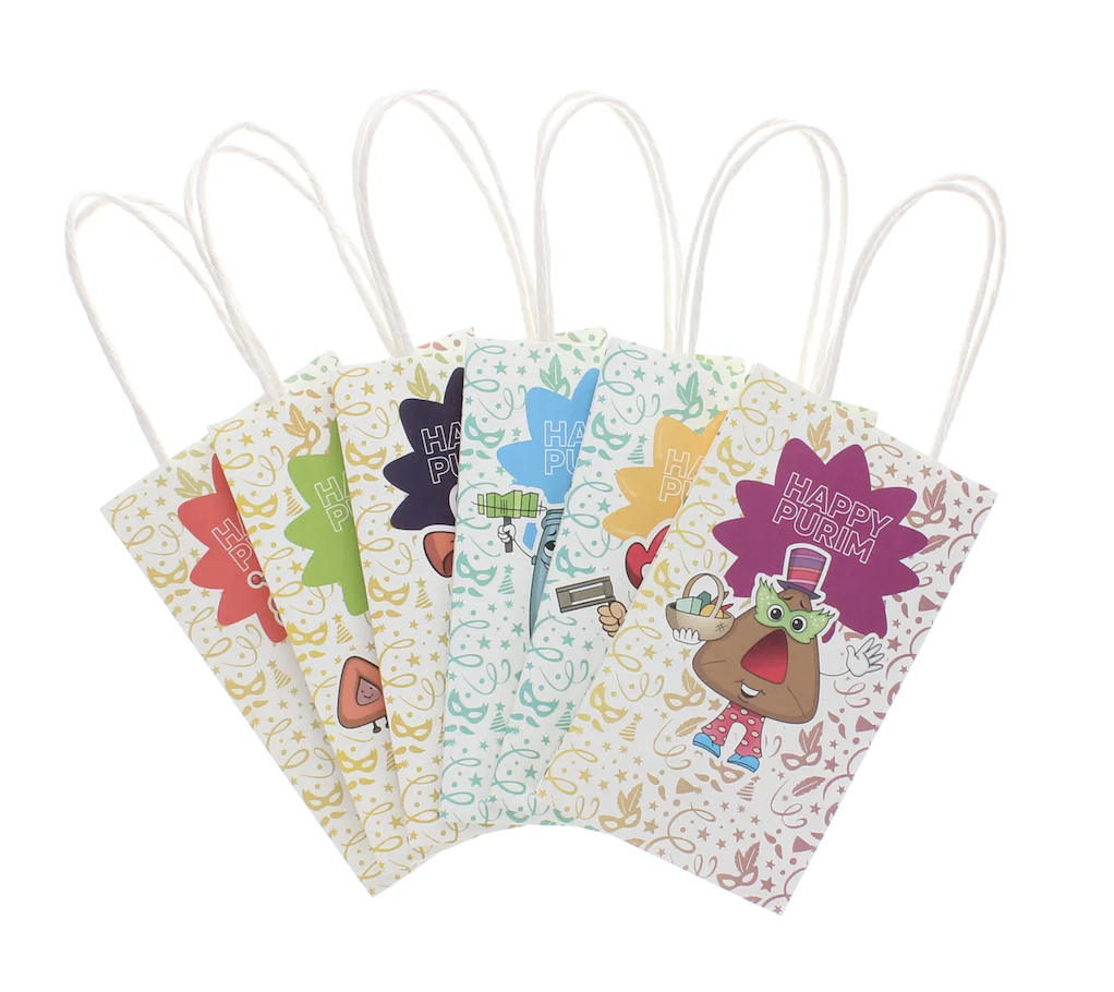 Pack Of 6 Medium Paper Treat Bags -Perfect For Purim