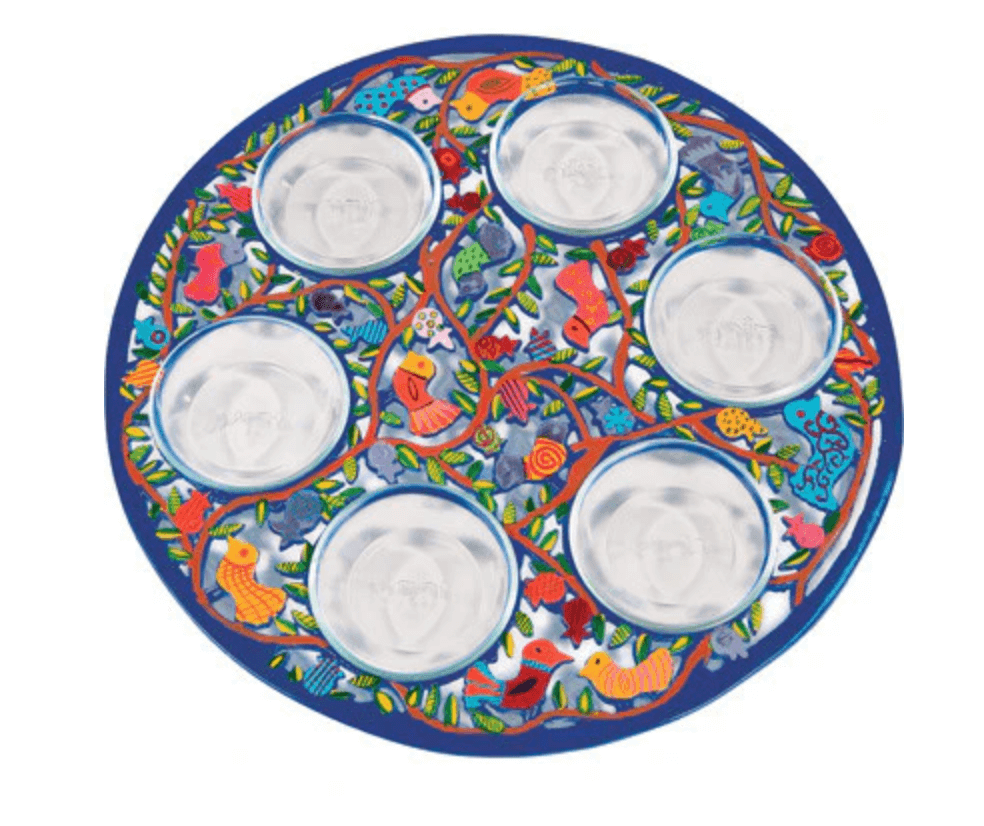 Passover Seder Plate - Laser Cut Hand Painting - Birds