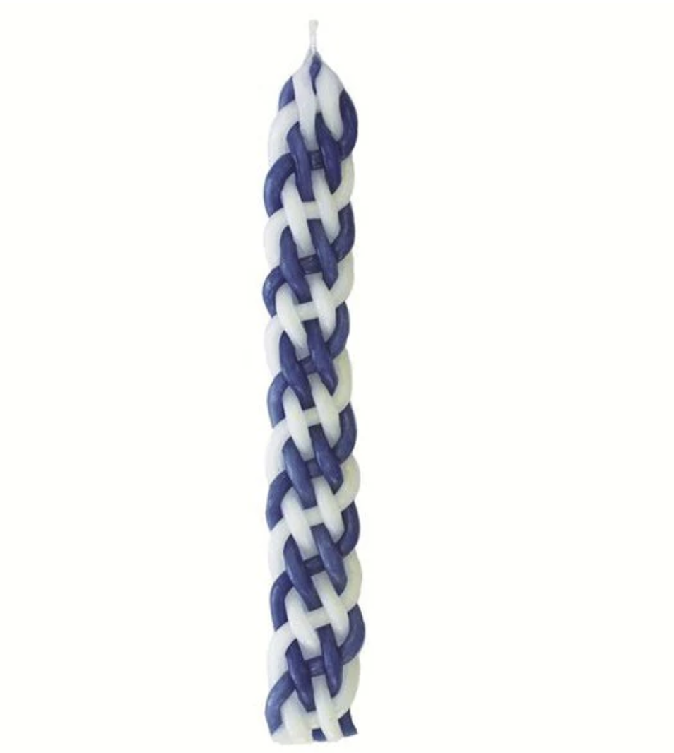 Blue and White Havdalah Candle
