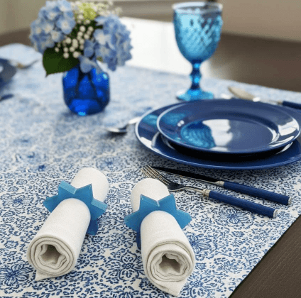 Resin Blue Swirl Star Napkin Rings