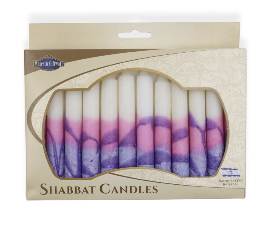 Purple Tree Shabbat Candle 12 Pack by Safed Candle