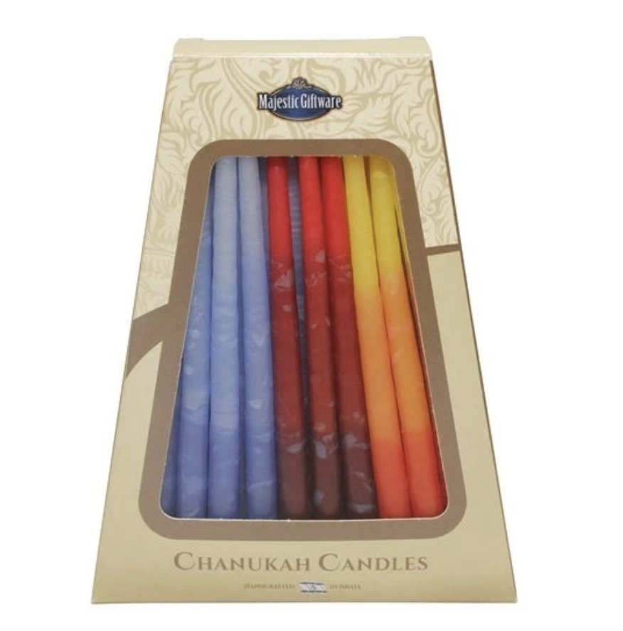 Multicolor Deluxe Handcrafted Hanukkah Candles -Perfect For Hanukkah