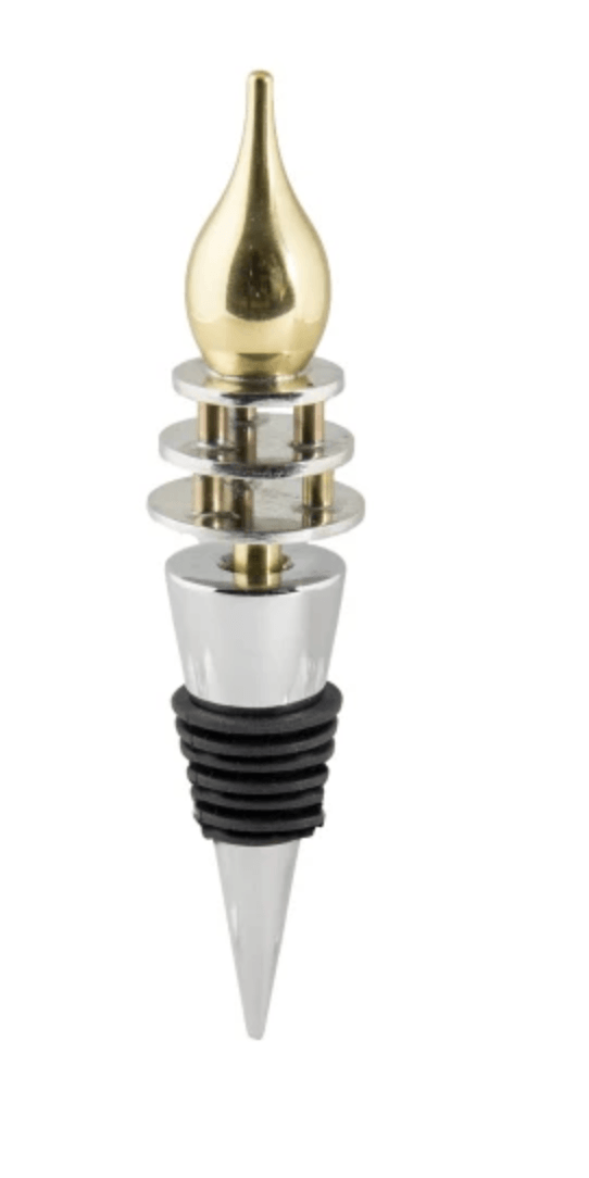 Joy Stember Three Layer Wine Bottle Stopper with Brass Accents