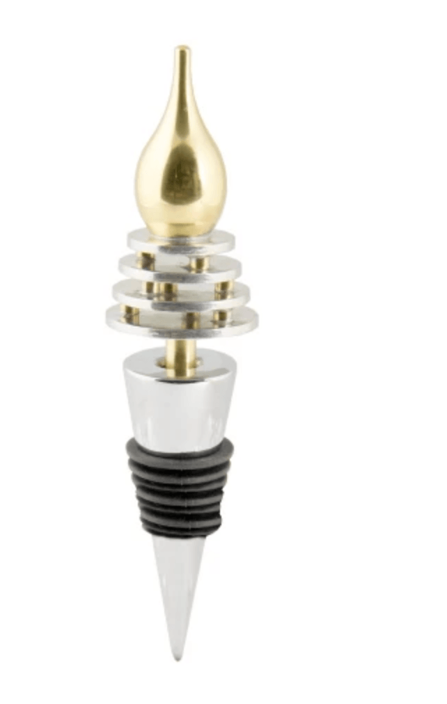 Joy Stember Four Layer Wine Bottle Stopper with Brass Accents