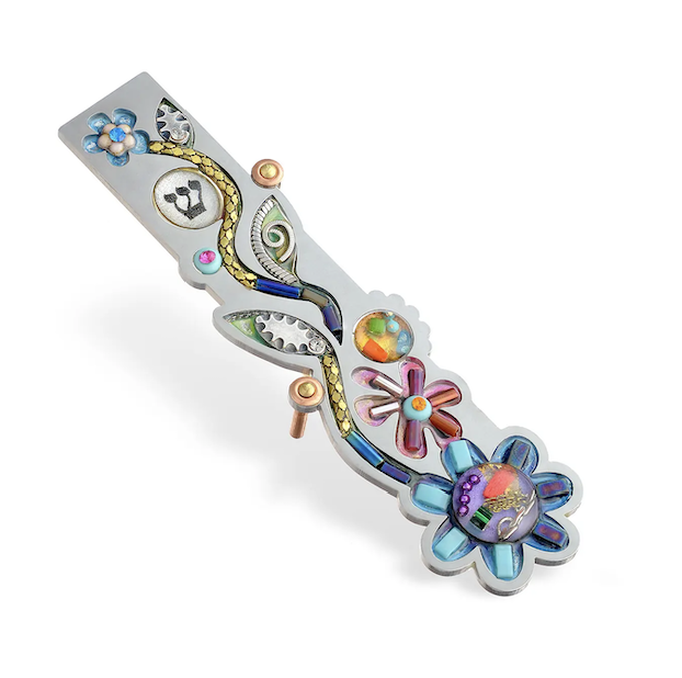 Rainbow Flower Mezuzah Case