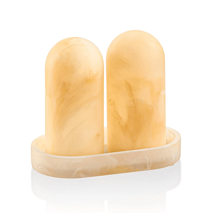 Waterdale Collection Resin Salt Shaker Set with Tray