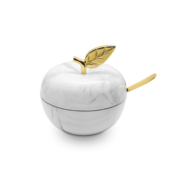 White Marble Honey Dish