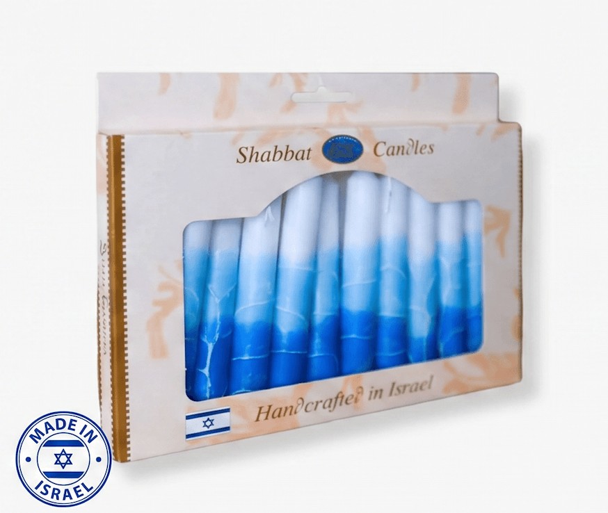 Handcrafted Dripless Shabbat Candles by Israeli artists