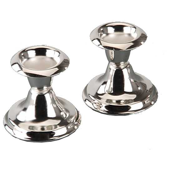 Solid Silver Plated Candlesticks - 2.5"