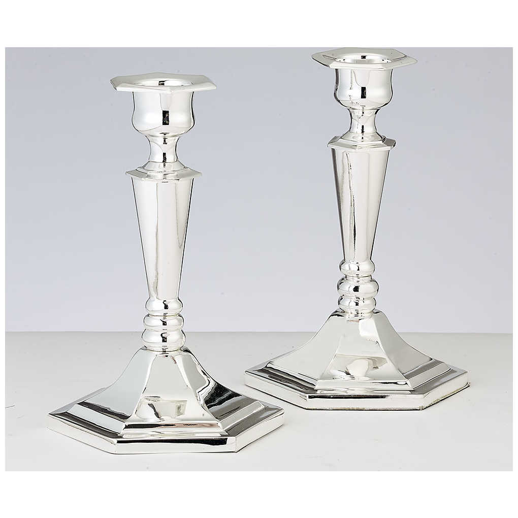 Set Of 2 Silver Plated Candlesticks
