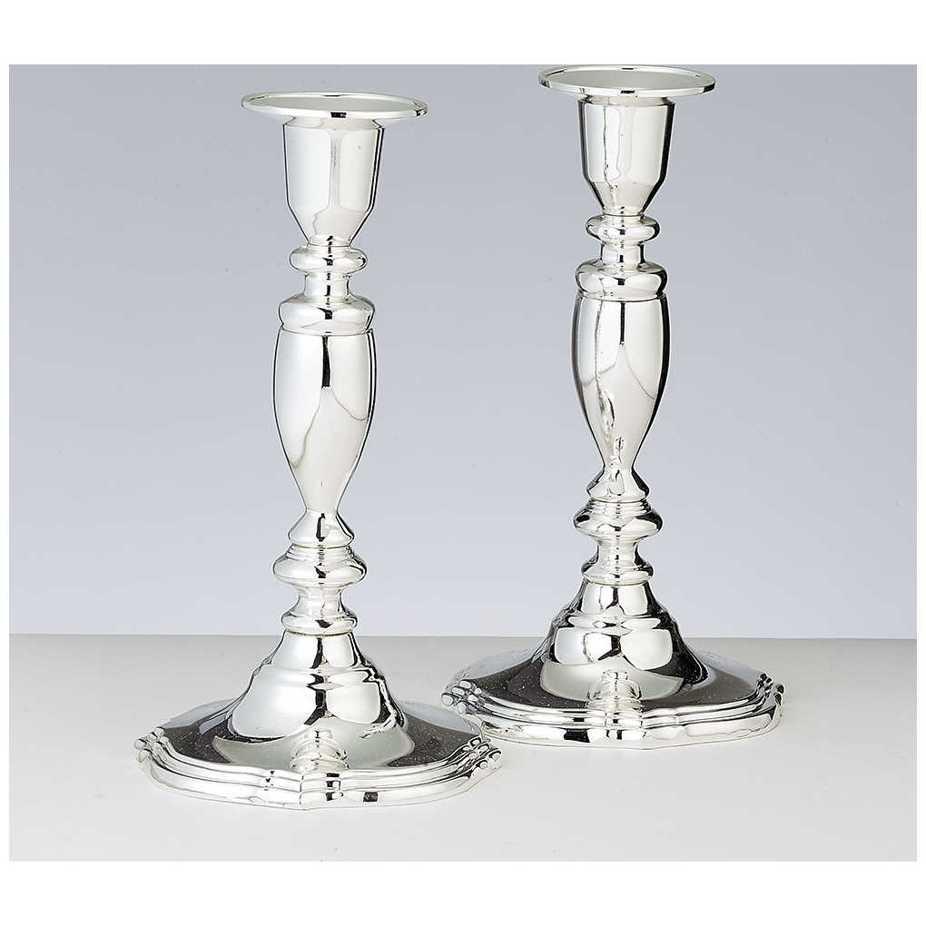 Set Of 2 Silver Plated Candlesticks