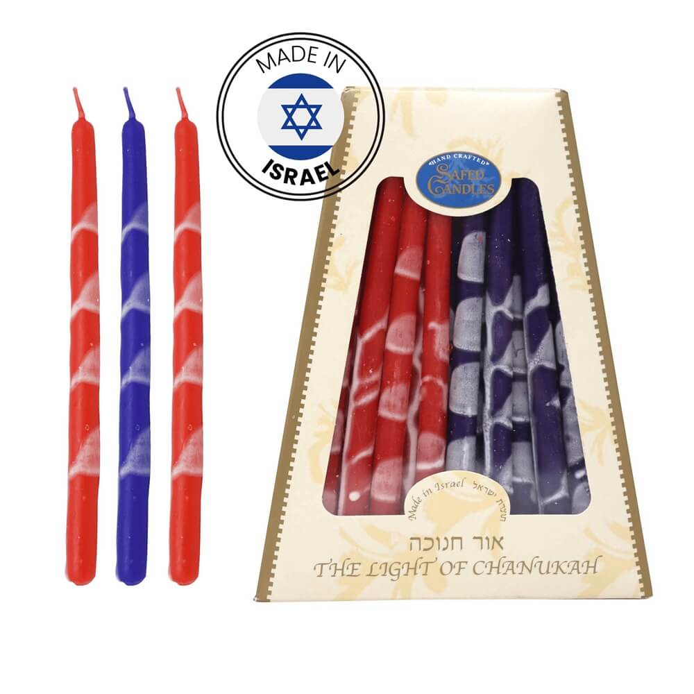 Premium Handcrafted Hanukkah Candles - Red/purple -Perfect For Hanukkah