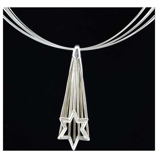 Shooting Star Of David Necklace