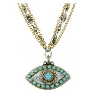 Silver And Blue Evil Eye Necklace