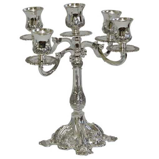 Silver Plated Elegant 5 Branch Candelabra